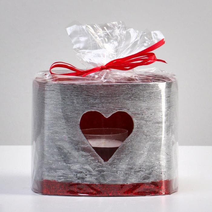 Лампион - подсвечник на 1 свечу «Желание», 13×13×9.5 см, серебряный, квадратный