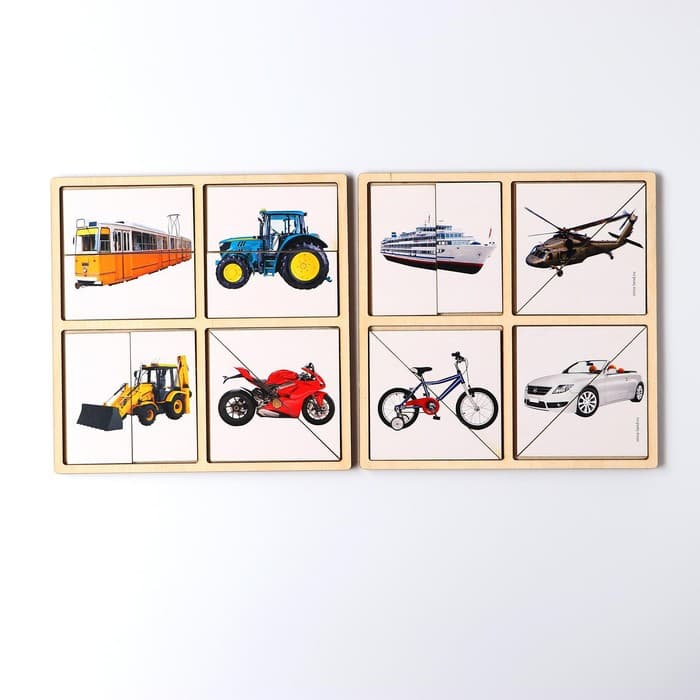 Картинки - половинки Лесная мастерская «Транспорт», 16 деталей