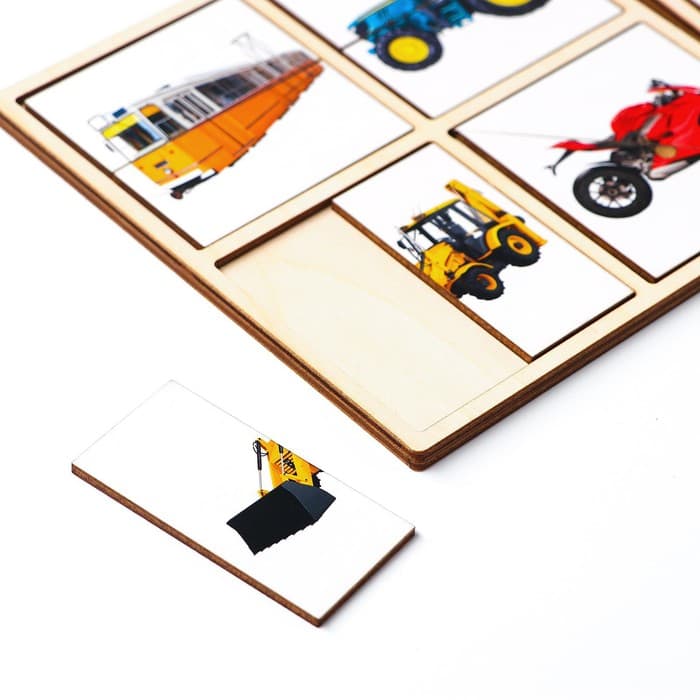 Картинки - половинки Лесная мастерская «Транспорт», 16 деталей