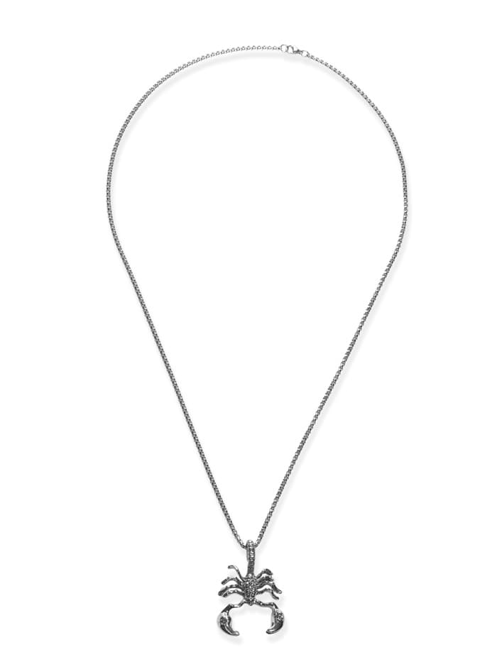 Кулон-амулет «Помпеи», скорпион, цвет чернёное серебро, 70 см