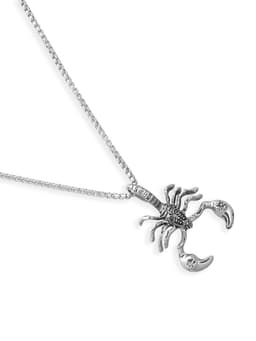 Кулон-амулет «Помпеи», скорпион, цвет чернёное серебро, 70 см