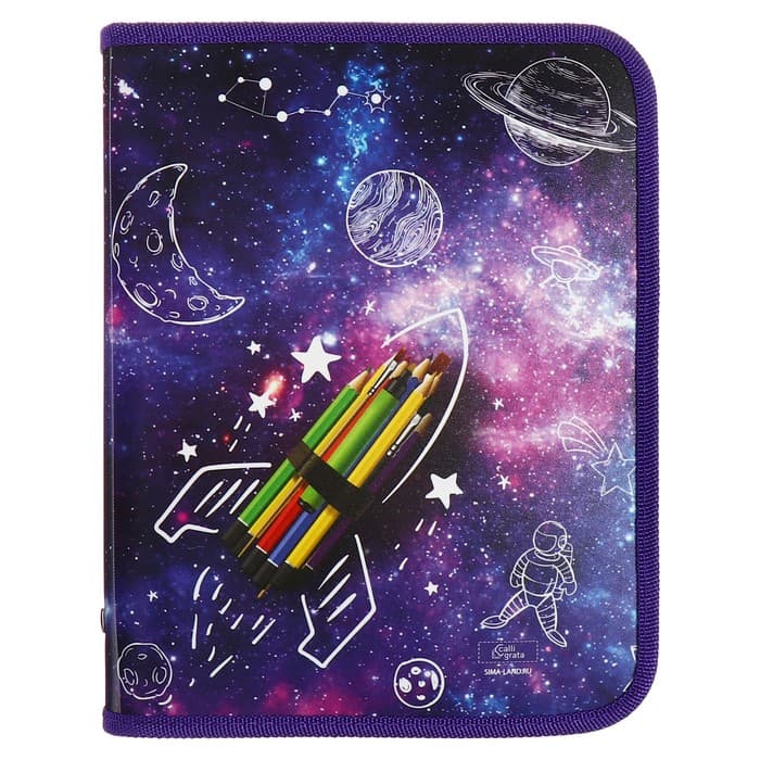 Папка для тетрадей, А5, пластиковая, 18×23×2.5 см «Ракета»