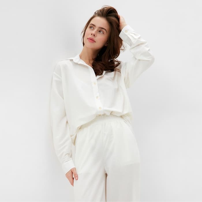 Костюм женский (сорочка, брюки) MINAKU, размер 52, белый