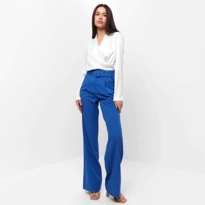 Брюки женские прямые MIST: Pants, размер 48, синие