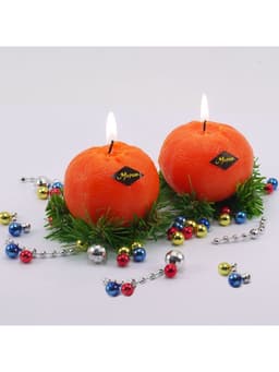 Свеча декоративная «Новогодний мандарин», 6×6×6 см