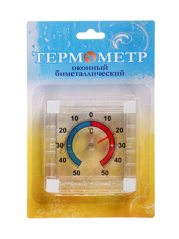 Термометр уличный, механический, квадратный, 8×8 см