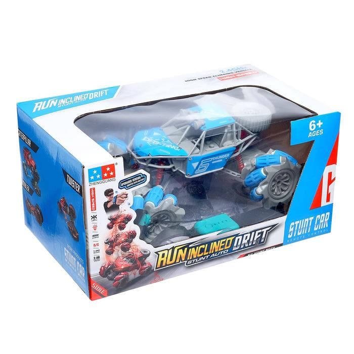 Машинка на пульте управления «Джип-акробат», радиоуправление, 4WD, управление жестами, работает от аккумулятора, цвет синий