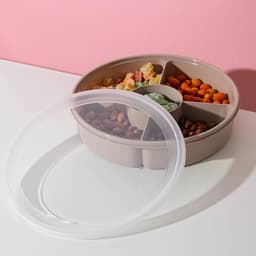 Менажница с крышкой IDEA, 5 секций, пластик, бежевый