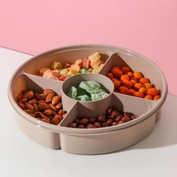 Менажница с крышкой IDEA, 5 секций, пластик, бежевый