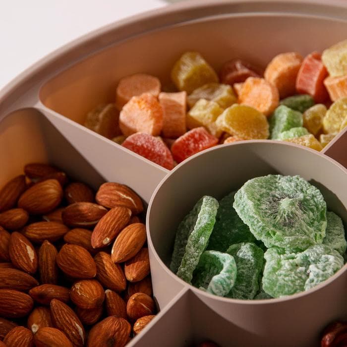 Менажница с крышкой IDEA, 5 секций, пластик, бежевый