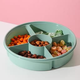 Менажница с крышкой IDEA, 5 секций, пластик, бирюзовый