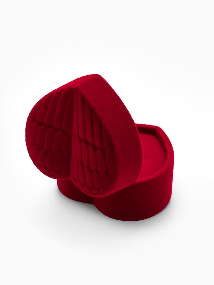 Футляр под серьги, кольцо «Сердце», бархатный, 5.2×4.6 см, бордовый