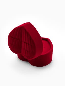 Футляр под серьги, кольцо «Сердце», бархатный, 5.2×4.6 см, бордовый