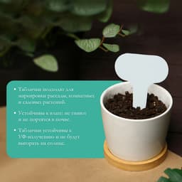 Таблички садовые, для маркировки растений, 7 см, набор 20 шт., пластик, МИКС, Greengo