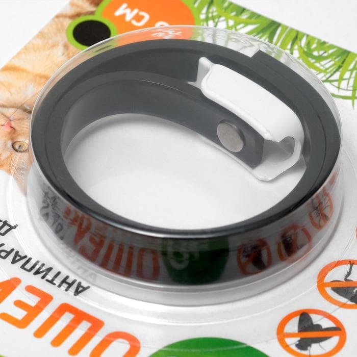 Биоошейник от паразитов «ПИЖОН» для кошек от блох и клещей, черный, 35 см