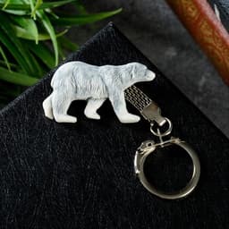 Брелок для ключей на кольце «Медведь белый вид сбоку», 4 см