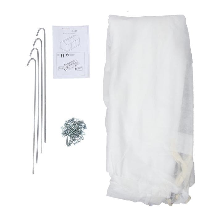 Мини-теплица, 3.7×1.4×1.15 м, стальной каркас d=16 мм, спанбонд 60 г/м²