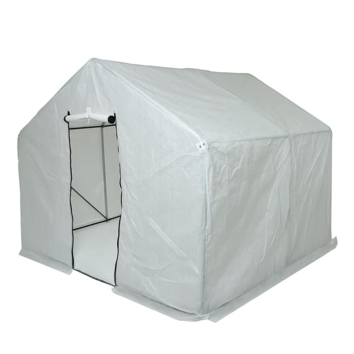 Теплица, 2.5×2.45×2.1 м, оцинкованный металл, профиль d=25 мм, чехол из спанбонда 90 г/м², МИКС