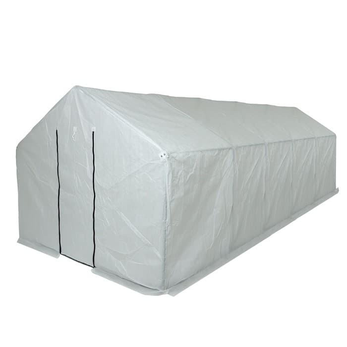 Теплица, 6.1×2.45×2.1 м, оцинкованный металл, профиль d=25 мм, чехол из спанбонда 90 г/м²