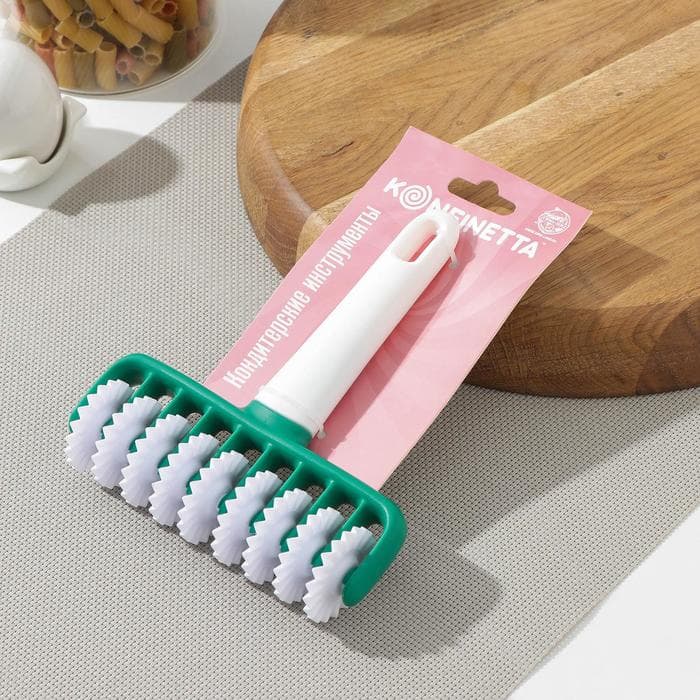 Валик для нарезки теста KONFINETTA «Сладость», фактурный, пластик, 14×17×4 см, белый