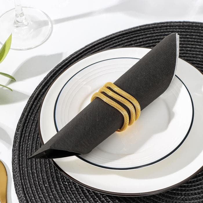 Кольцо для салфетки «Трипл», 5×4.5×2.5 см, углеродистая сталь, золотистое