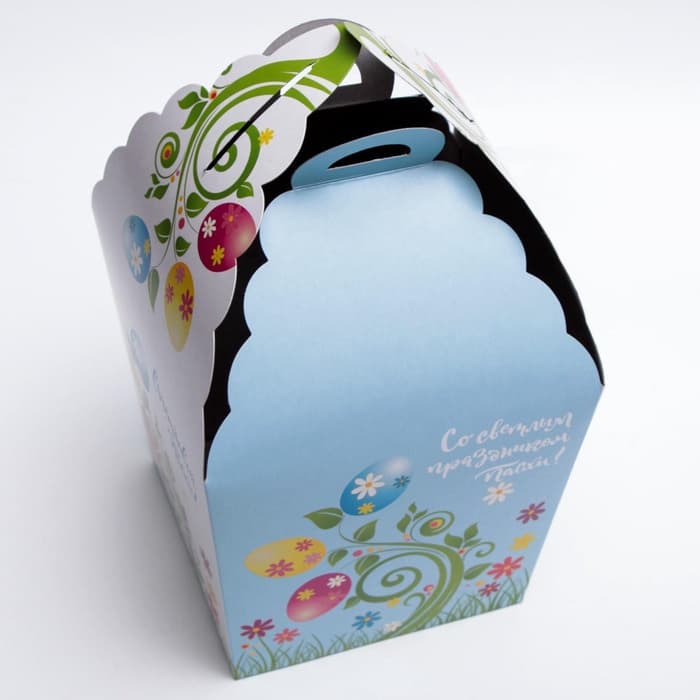 Коробка подарочная пасхальная «Счастливой Пасхи!», пасхальные яйца на веточке, 17×17×26 см