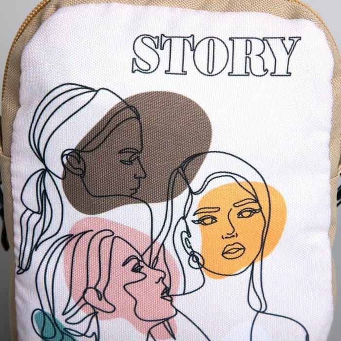 Сумка Story, 15×3×20 см, отдел на молнии, длинный ремень, бежевая