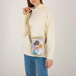 Сумка Story, 15×3×20 см, отдел на молнии, длинный ремень, бежевая