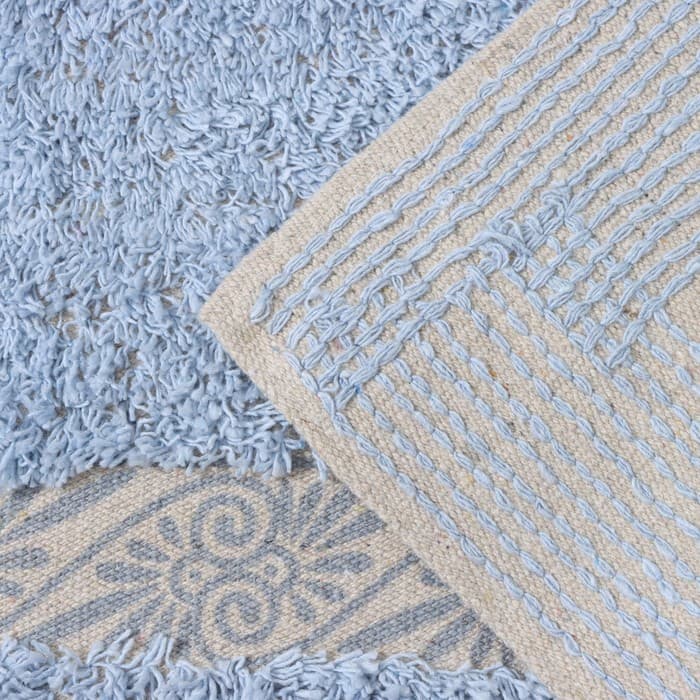Коврик для дома Доляна «Вензель», 40×60 см, голубой