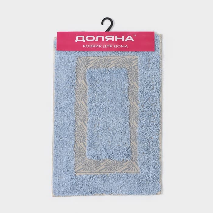 Коврик для дома Доляна «Вензель», 40×60 см, голубой