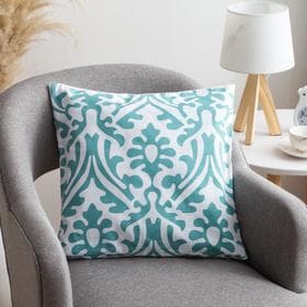 Наволочка декоративная «Этель» Monograms mint, 40×40 см, 100% хлопок