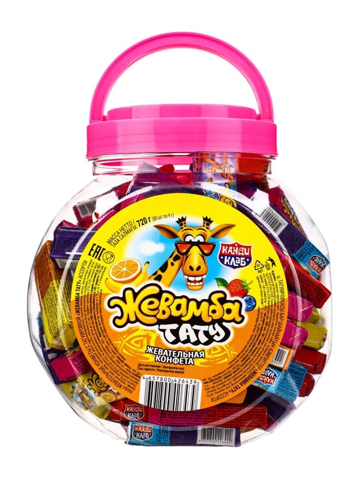 Конфеты жевательные «Жевамба тату», ассорти, 9 г