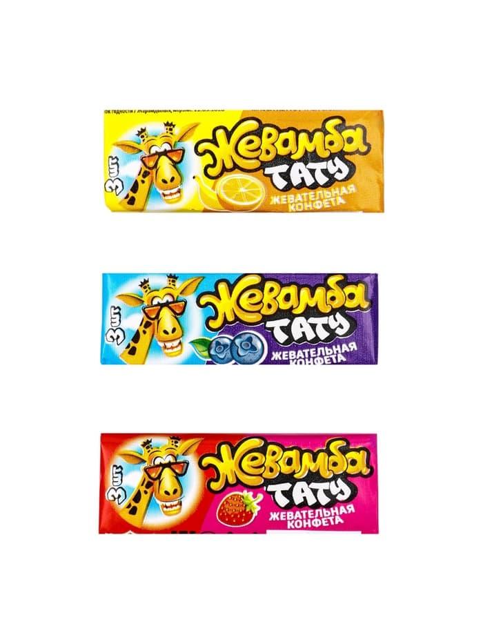 Конфеты жевательные «Жевамба тату», ассорти, 9 г