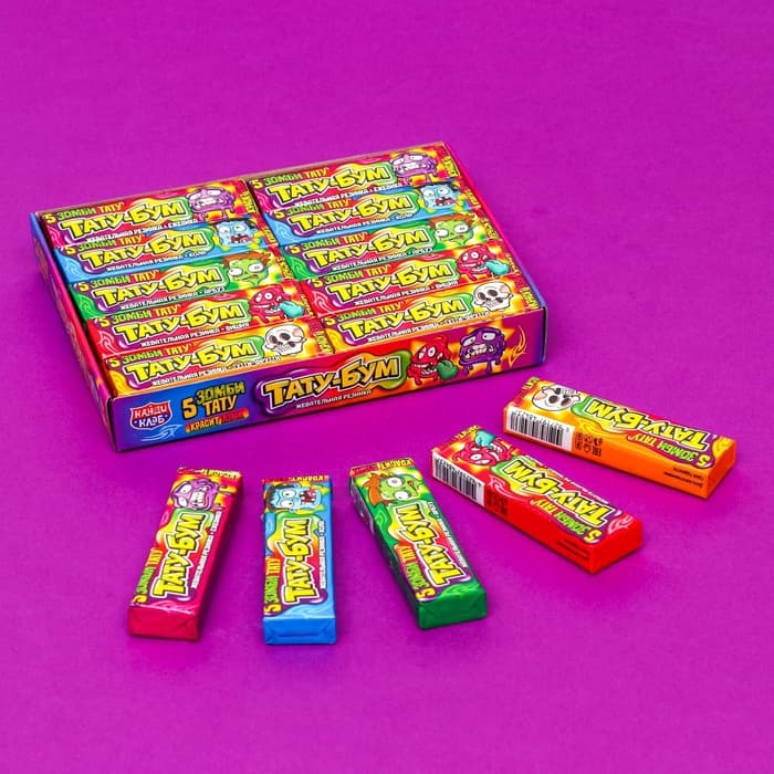 Жевательная резинка в пластинках «ТАТУ-БУМ», ассорти, 12.5 г