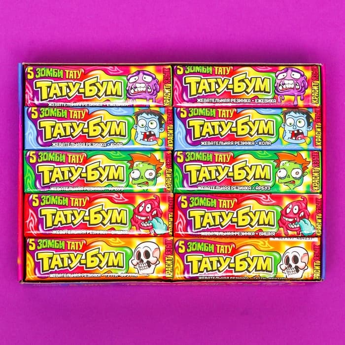 Жевательная резинка в пластинках «ТАТУ-БУМ», ассорти, 12.5 г