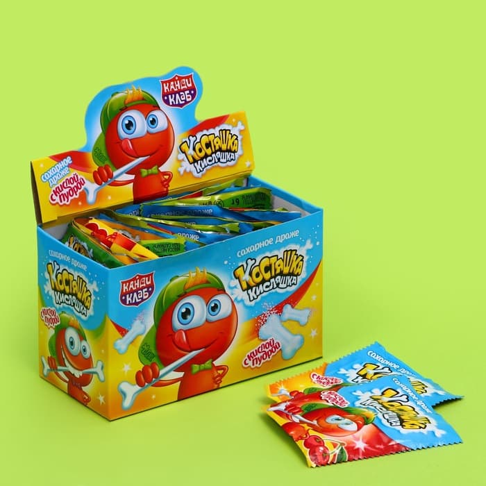 Драже сахарное «Костяшка кисляшка» ассорти, 6 г