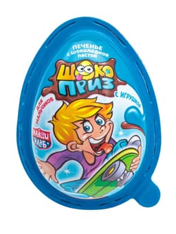 Печенье «Шокоприз» с шоколадной пастой и игрушкой, яйцо-сюрприз, для мальчиков, 15 г