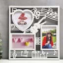 Фоторамка - коллаж на 3 фото 10×15, 13×12 см «Скрипка и ноты», пластик, мультирамка, белый, 34×32 см