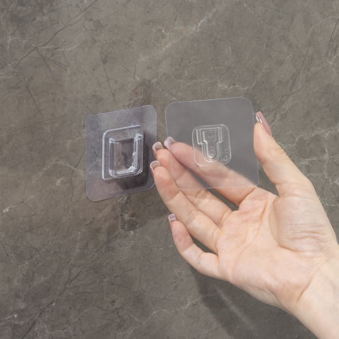 Крючок держатель самоклеящийся Доляна, 2 детали, 5.7×5.7×1 см, прозрачный