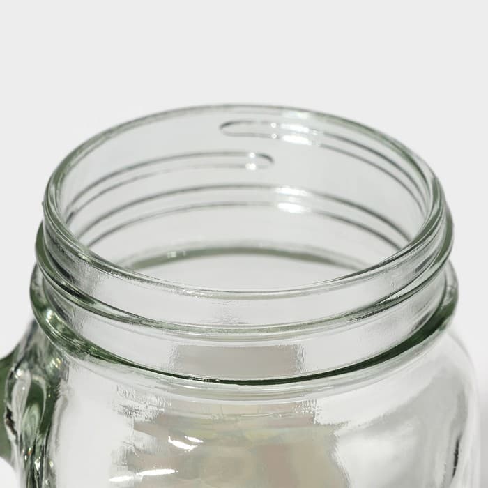 Банка с крышкой и трубочкой «Комикс», 450 мл, 10×7.5×13 см