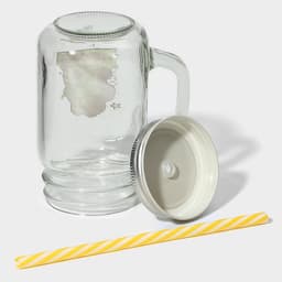 Банка с крышкой и трубочкой «Комикс», 450 мл, 10×7.5×13 см