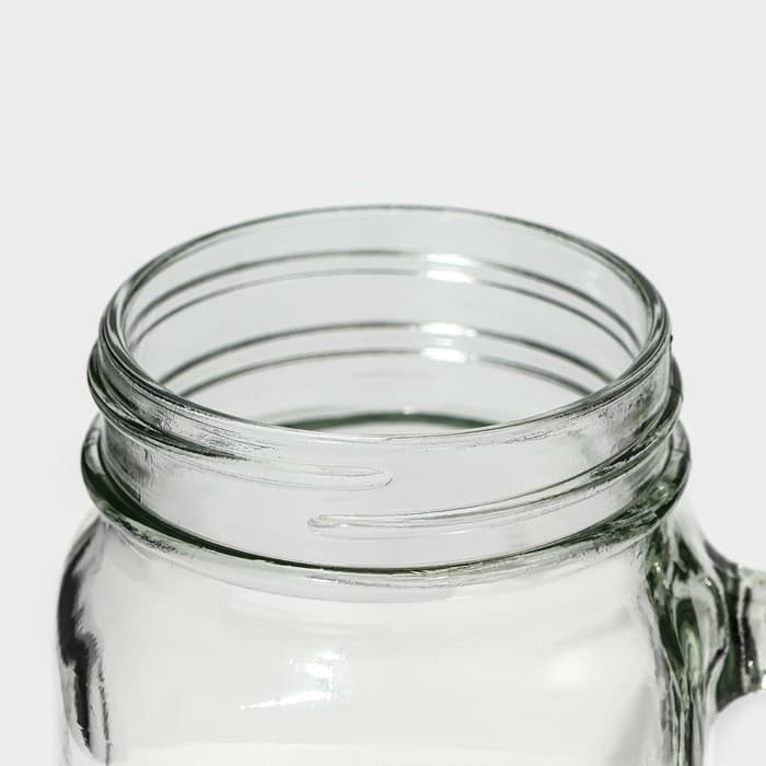 Банка с крышкой и трубочкой «Вино», 450 мл, 10×7.5×13 см