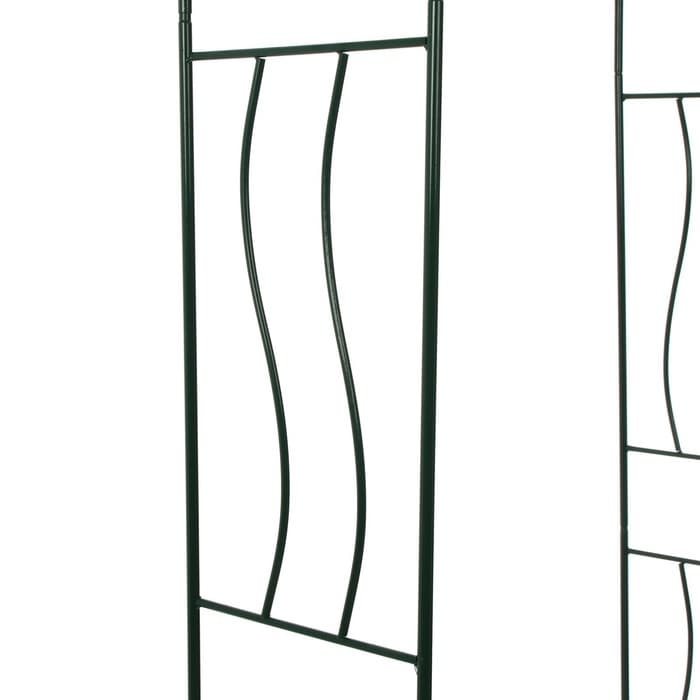 Арка садовая, 240×125×36.5 см, для вьющихся растений, металлическая, зелёная, «Волна»