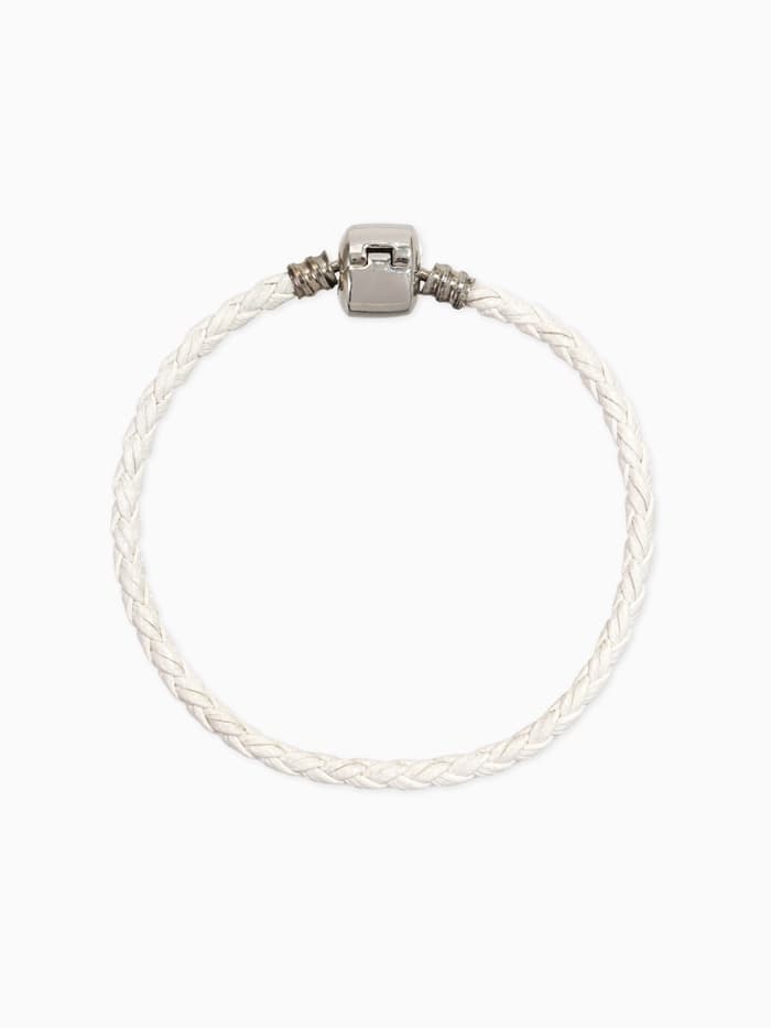 Браслет-основа для шармов «Бусинка», L=18 см, белый в серебре