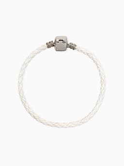 Браслет-основа для шармов «Бусинка», L=18 см, белый в серебре