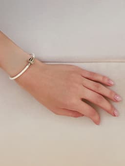 Браслет-основа для шармов «Бусинка», L=18 см, белый в серебре