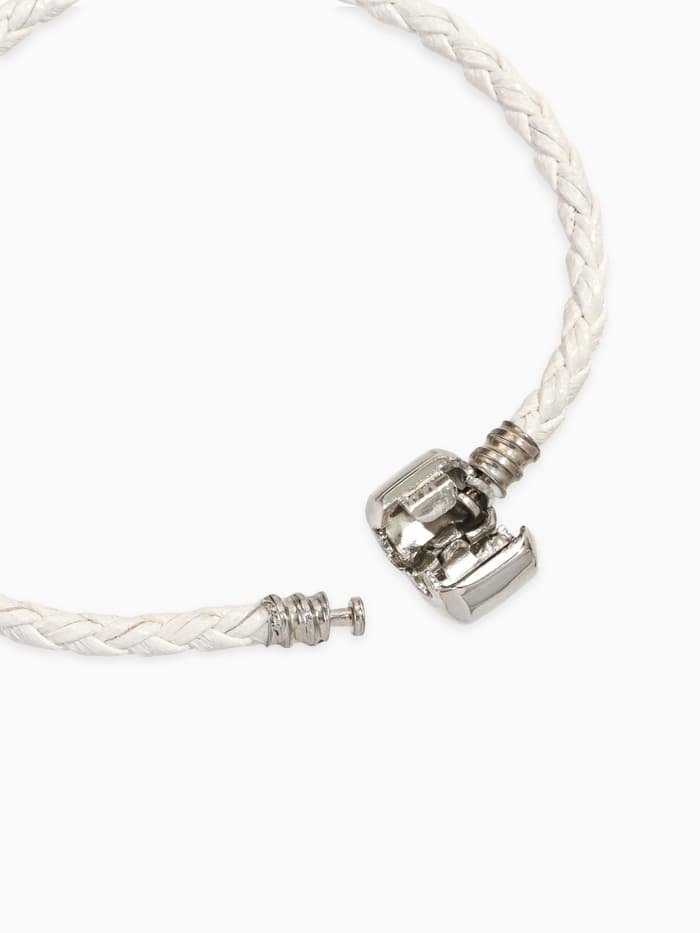 Браслет-основа для шармов «Бусинка», L=18 см, белый в серебре