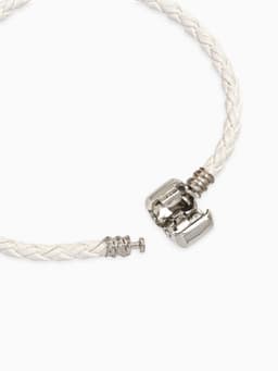 Браслет-основа для шармов «Бусинка», L=18 см, белый в серебре