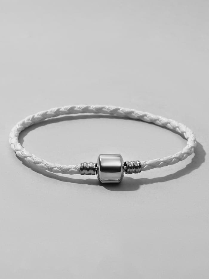 Браслет-основа для шармов «Бусинка», L=18 см, белый в серебре