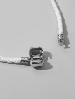 Браслет-основа для шармов «Бусинка», L=18 см, белый в серебре